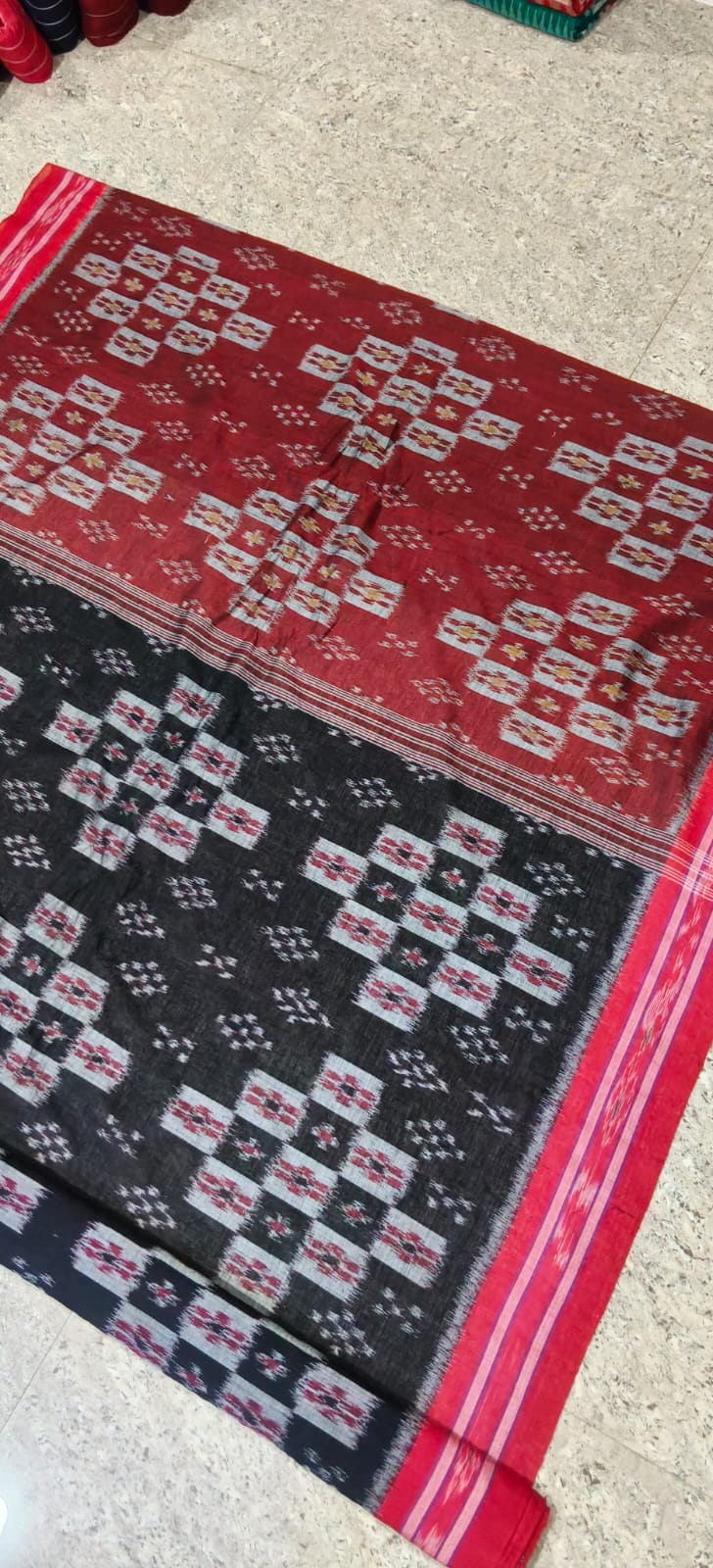 Traditional geometric pasapali traditional saree - Image 2